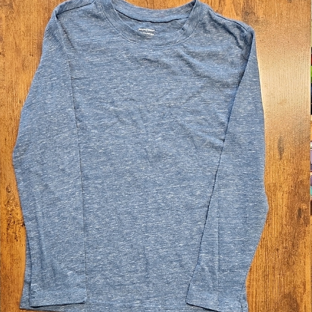 Boys 7 Heathered Blue Jumping Beans Long Sleeve Shirt